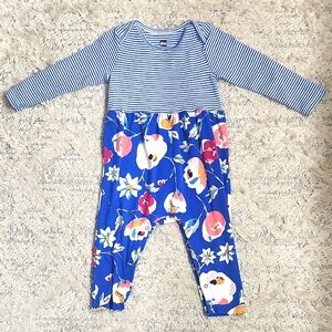 Tea Collection Girls Jumpsuit Size 9-12 Months Swedish Flowers Floral